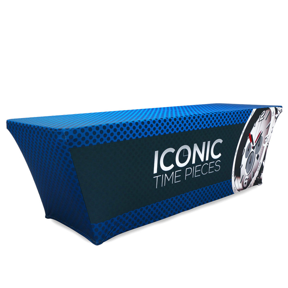 8 ft. Stretch Table Throw 4-sided with Custom Print