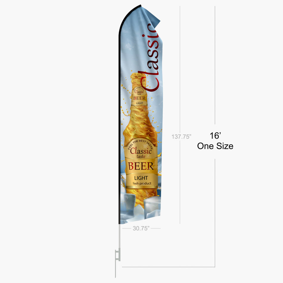 Econo Feather Flag 16ft Single Sided