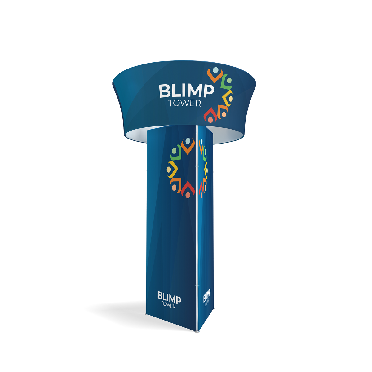 WaveLine® Blimp Triangular Tower 20ft Island Exhibit with WaveLine Media