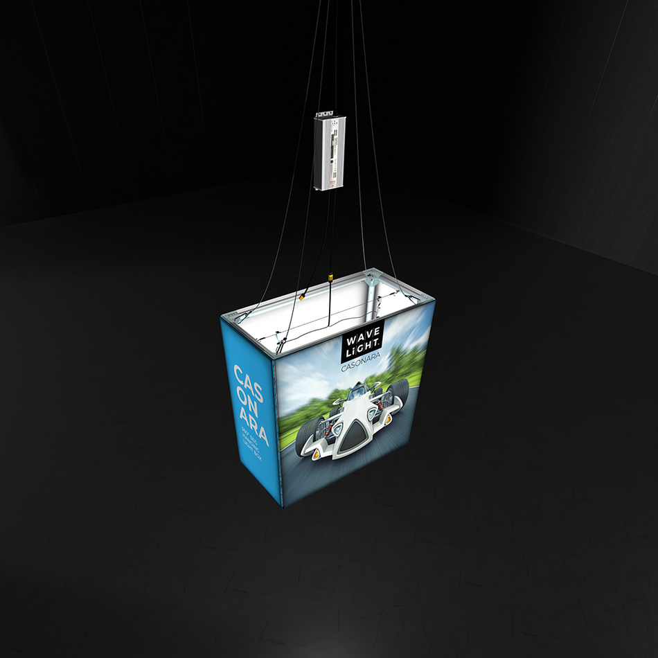 WaveLight® Casonara Blimp Rectangle 360º SEG Hanging  Light Box 100M top view