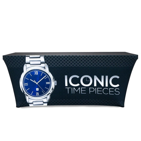 6 ft. Stretch Table Throw 4 - sided with Custom Print - Blitz Sign & Displays