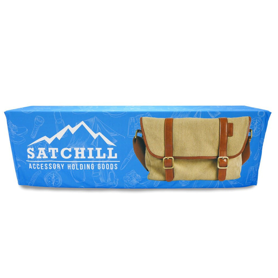 8 ft. Fitted Table Throw 4 - sided with Custom Print - Blitz Sign & Displays