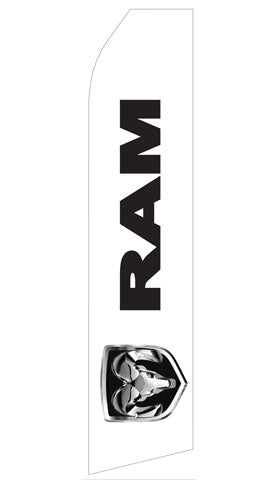 White Ram Logo Econo Stock Flag