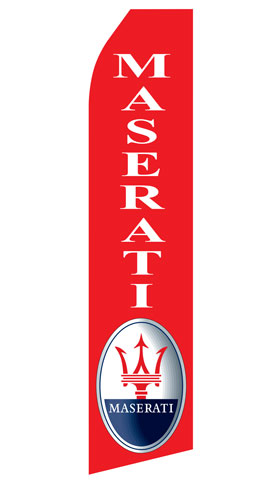 Maserati Logo Econo Stock Flag (Red)