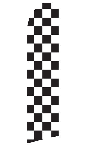 Black and White Checkered Econo Stock Flag