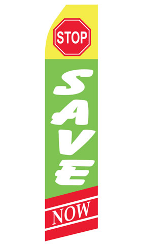 Stop Save Here Econo Stock Flag