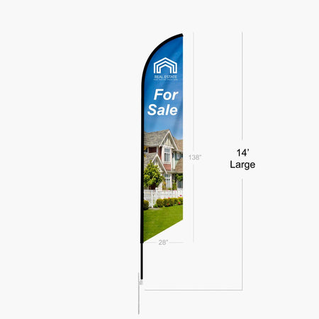 Feather Angled Flag(Large) 14ft - Blitz Sign & Displays