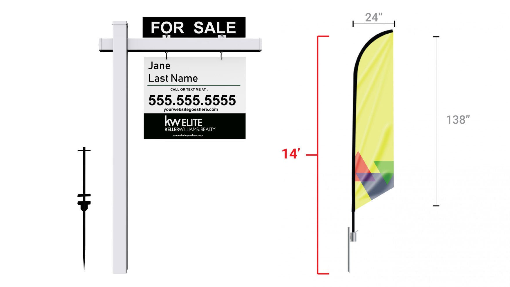 Real Estate Post & Flag Package - Blitz Sign & Displays