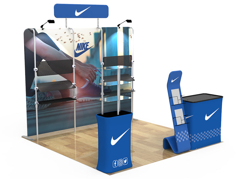 10x10ft Custom Booth E Dual Podium Product Display