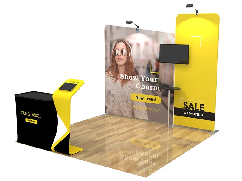 10X10 Custom Booth 03 with TV & Ipad Displays - Blitz Sign & Displays