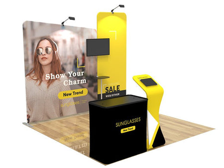 10X10 Custom Booth 03 with TV & Ipad Displays - Blitz Sign & Displays