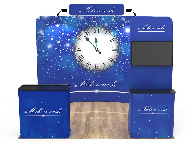10x10ft Custom Booth - Galaxy Dual Poduim - Blitz Sign & Displays