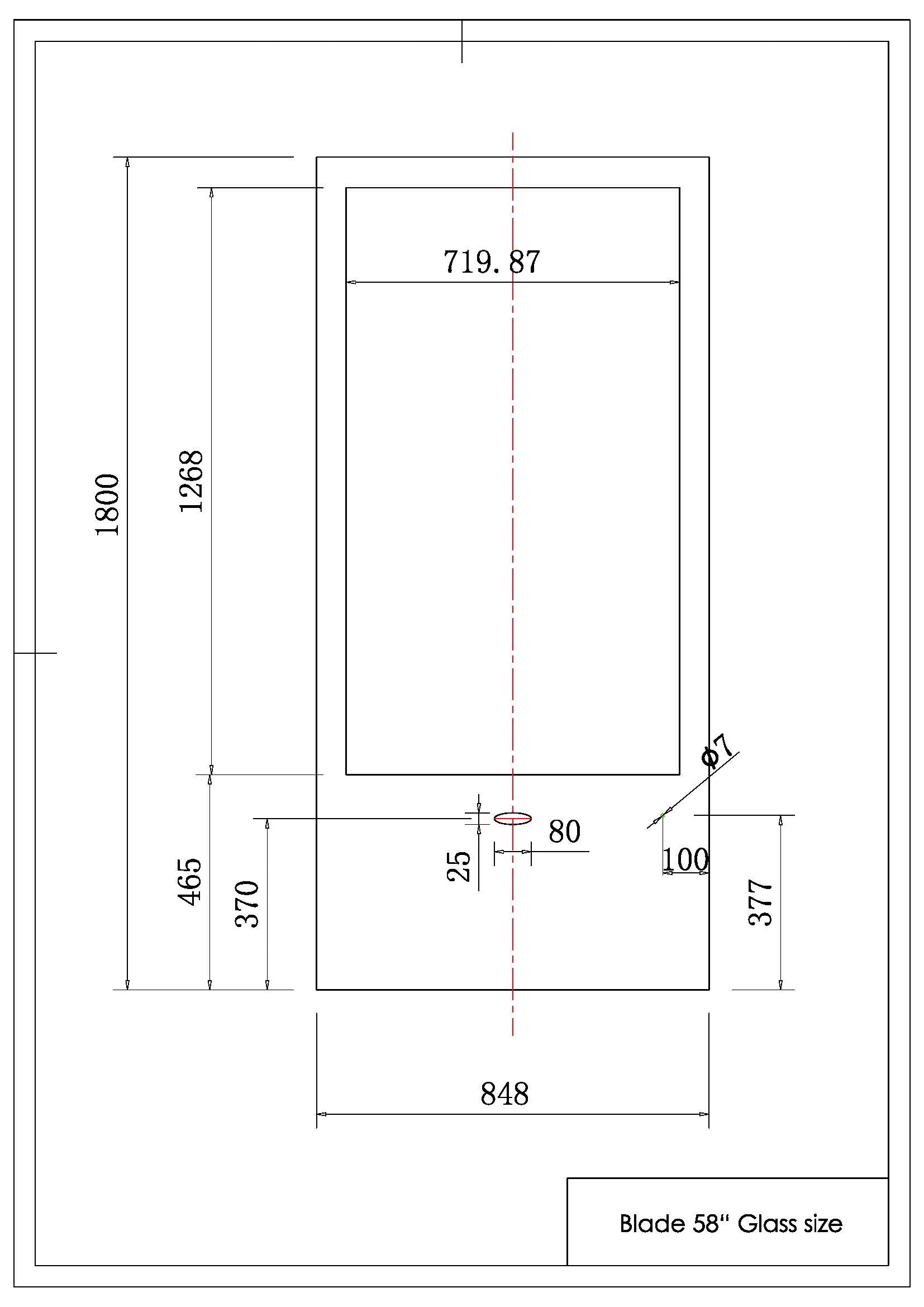 Makitso Blade 58" Pro Digital Signage Kiosk with glass dimensions