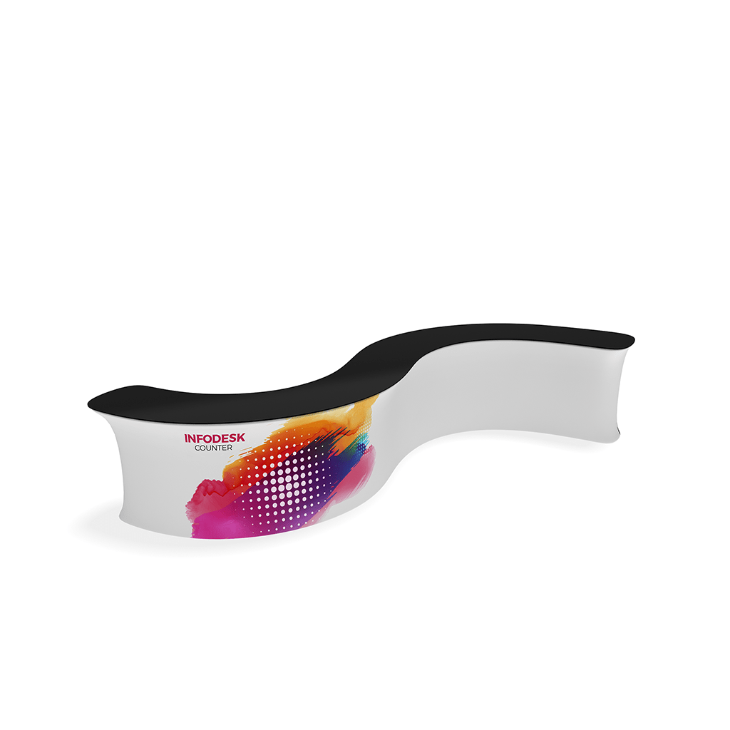 InfoDesk Counter - S - Shaped 16'W - Blitz Sign & Displays