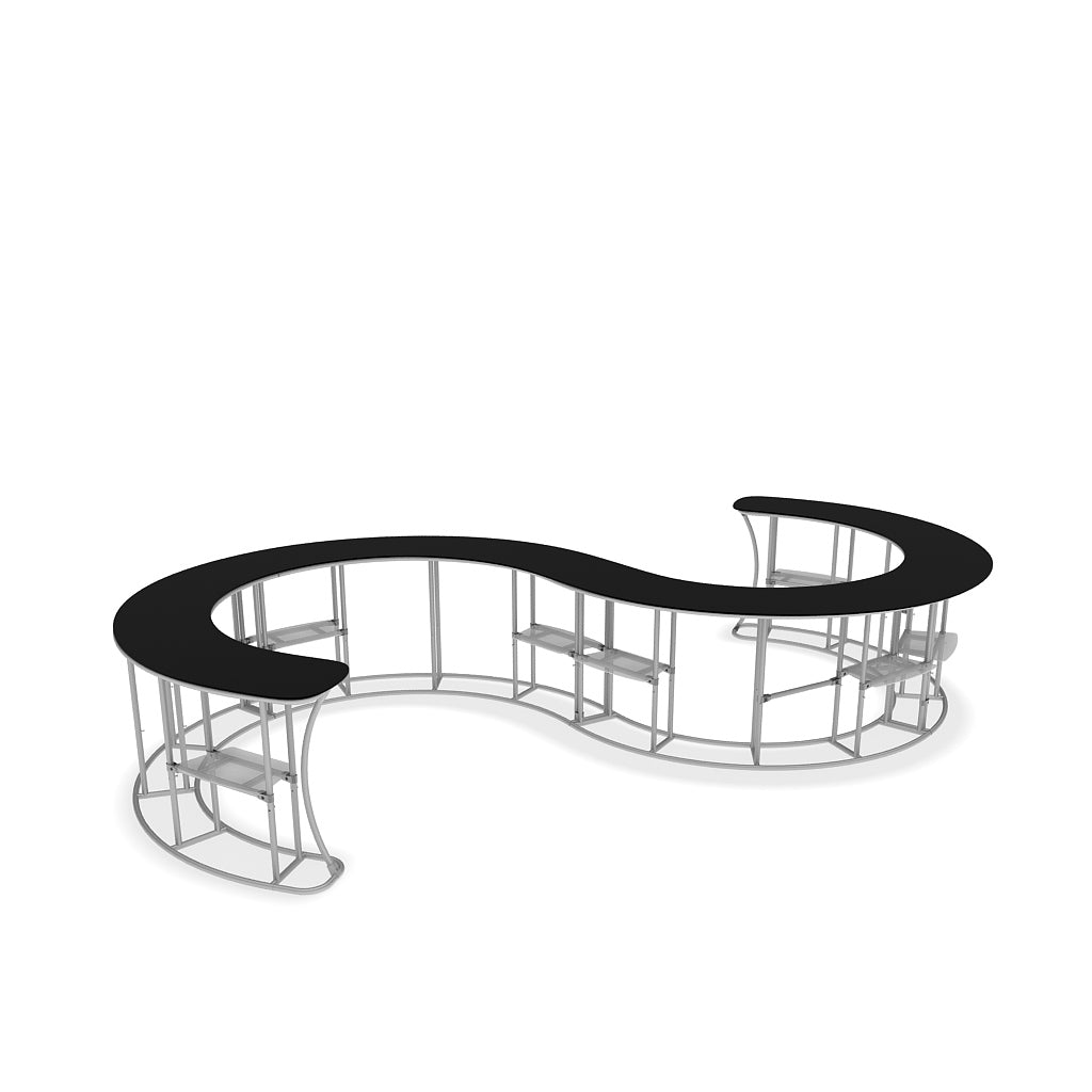 InfoDesk Counter - S - Shaped 18'W - Blitz Sign & Displays