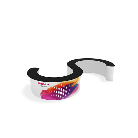 InfoDesk Counter - S - Shaped 18'W - Blitz Sign & Displays