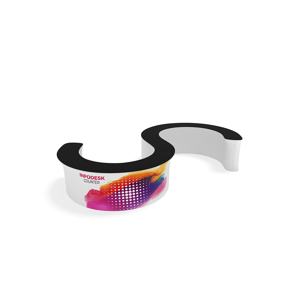 InfoDesk Counter - S - Shaped 18'W - Blitz Sign & Displays