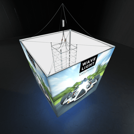 WaveLight® Casonara Blimp Cube Hanging Light Box - 240L 8ft x 8ft x 8ft - Blitz Sign & Displays