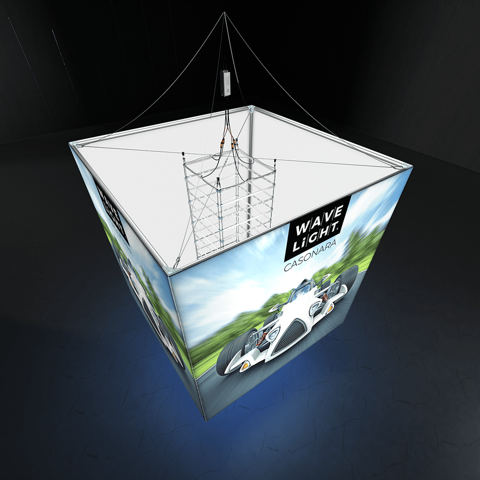 WaveLight® Casonara Blimp Cube Hanging Light Box - 240L 8ft x 8ft x 8ft - Blitz Sign & Displays