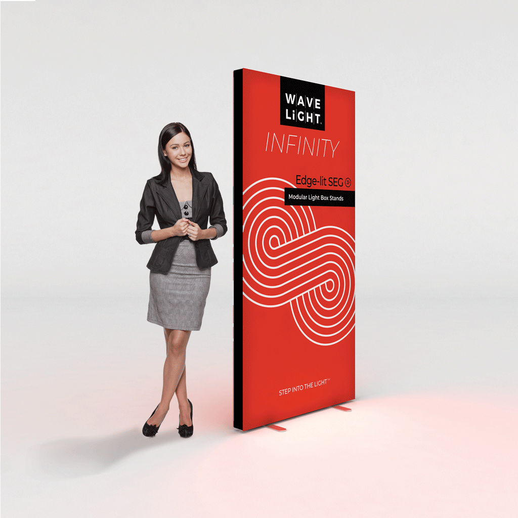 WaveLight® Infinity LED Light Box Display Stand - 950M 3ftW x 6.5ftH (Double Sided) - Blitz Sign & Displays