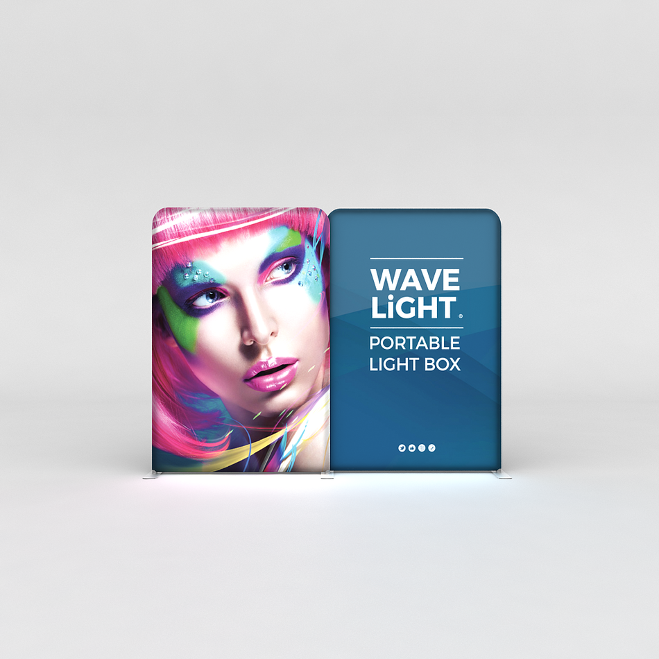 WaveLight® LED Backlit Tension Fabric Display 10ft for Trade Shows and Events - front view